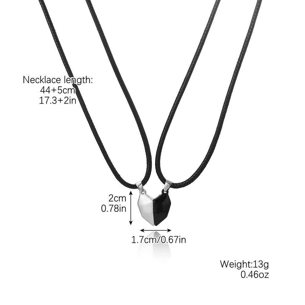 Colar para Mulheres Simples Colar Joias Quente Amor Homens e Mulheres Colar de Amor Magnético Preto e Branco Conjunto de Colares para Casal Colar Elegante
