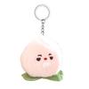 Cute Bubbling Lychee Plush Keychain, Small Stuffed Fruit Mangosteen Pendant for Bag Backpack Purse, Kawaii Key Ring Charm, Gift for Girls Women
