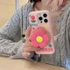 Cute 3D Floral Bracket Soft Silicone Case Flower Stand Holder Cover for iPhone 16 15 14 13 12 11 Pro Max 7 8 Plus X XS Max XR