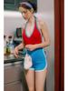 2024 New Color Block Two-Piece Sports Bikini - Japanese & Korean Style, Slimming Design