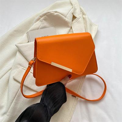 Düz renk yeni 2025 sonbahar ve kış yeni retro basit moda gündelik kontrast renk tek omuz çapraz askılı küçük kare çanta