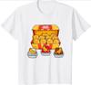 Cartoon Cat Nuggets Black TShirt Cute Food Theme Womens Oversize Casual ShortSleeved Soft Comfortable Basic Crew Neck Top