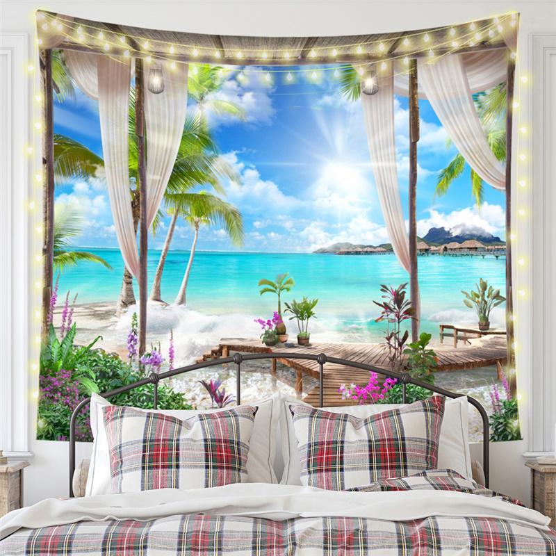 Nordic Nature Forest Landscape Mew Tapestry Background Cloth  HD Hanging Cloth Tapestry Home Decor