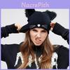 Fashionable Cat Ears Women Hat Knitted Acrylic Warm Winter Beanie Caps For All Styles