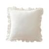Copricuscino Decorativo a Volant per Divano Letto Quadrato, Federa a Quadri in Cotone con Bordo Arricciato, Cuscini Monocolore 18x18 Pollici 20x12 Copertura Decorativa per