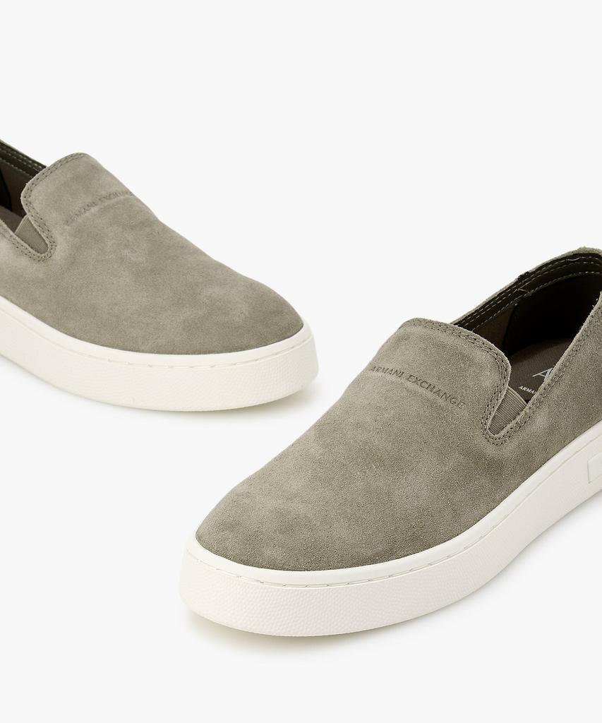 Armani Exchange Men'S Suede Platform Banding Slip-Ons _Olive_A416175008