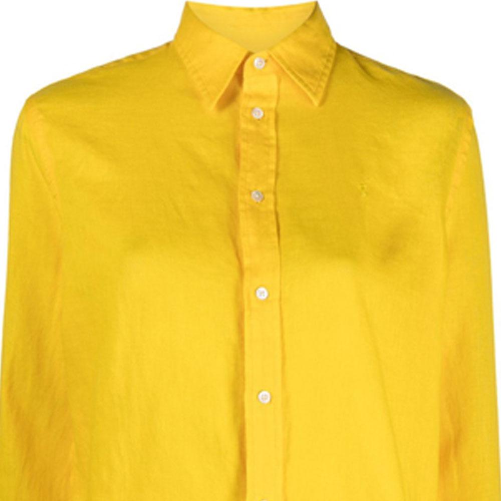 Polo Ralph Lauren Embroidered Logo Pattern Loose Long Sleeve Shirt Women Shirts Yellow 211827658-002