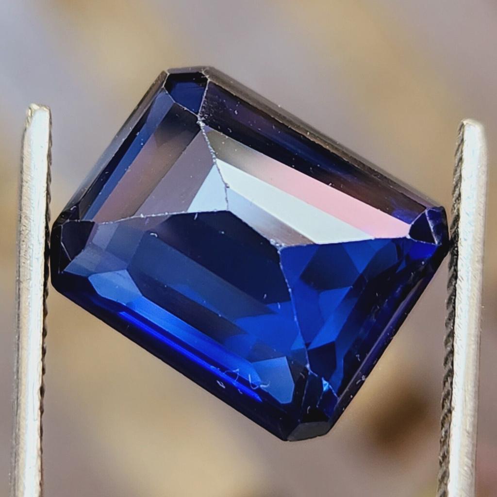 12 Cts Heated Ceylon Blue Sapphire Emerald Cut Certified Loose Gemstone I386 W8c58