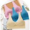 Plus Size Solid Color Breathable Hollow Out Sports Bra - Pullover Wireless Yoga Bra Light Support Thin
