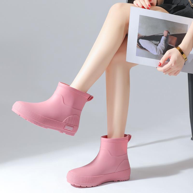 Women's Non-Slip Short Ankle Rain Boots - Summer Rubber Shoes for Outdoor, Student, or Kitchen Use