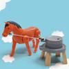 Horse Drawn Electric Stone Mill Model Children Early Educational Toys Plastic