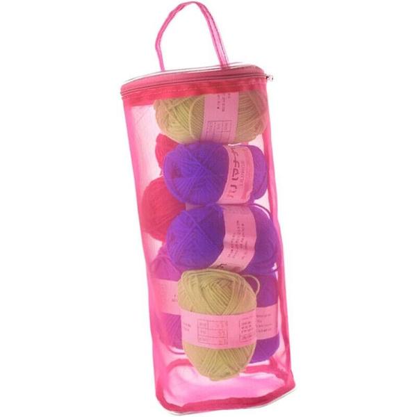1pcs Yarn Storage Bag, Mesh Knitting Bag Round Yarn Balls Organizer for Knitting Lovers