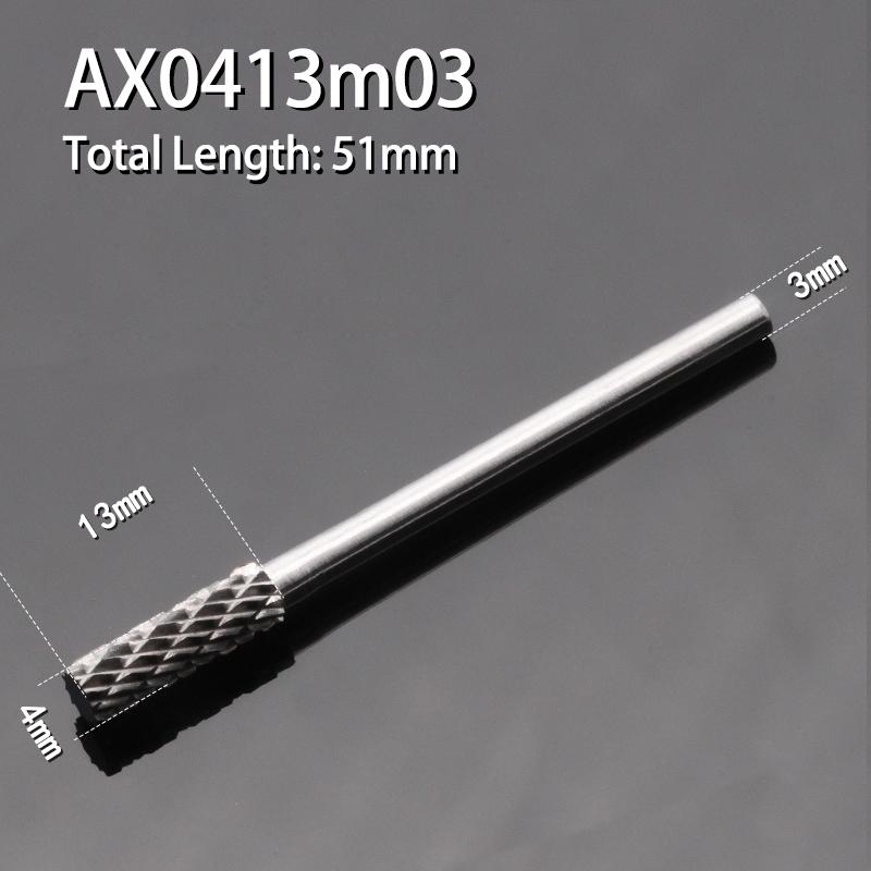 Carbide Alloy Cylindrical Milling Cutter 1pcs Rotary File Double Slot Wood Carving Electric Rotary Grinding Head 3-16mm Diameter