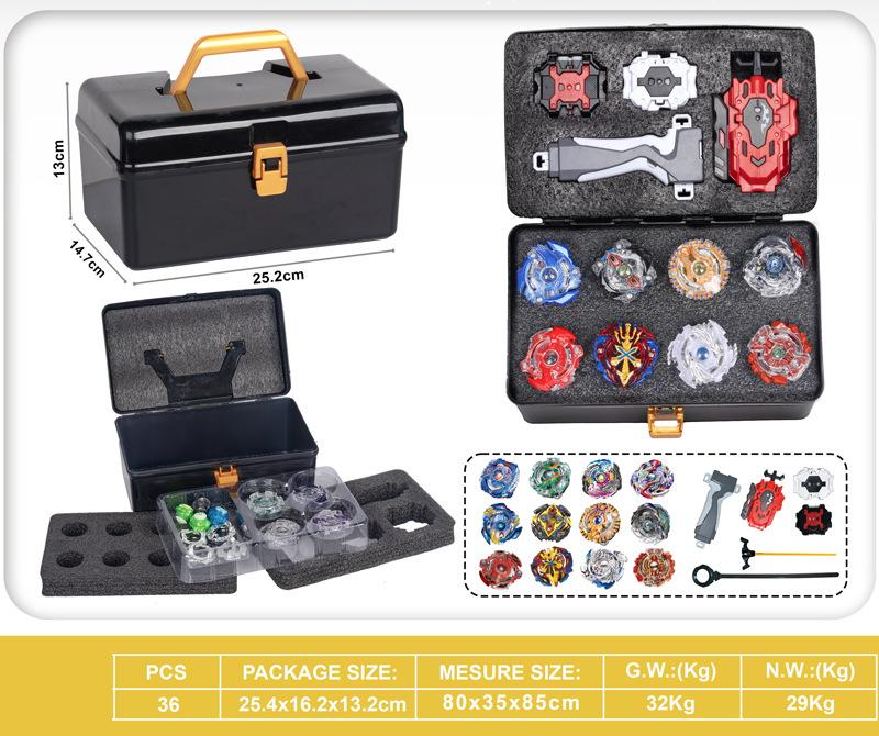 

Игрушка Взрывной Гироскоп Взрывной Гироскоп Набор для Атаки с Ящиком для Инструментов Двусторонний Запускатель Боевая Арена Дети