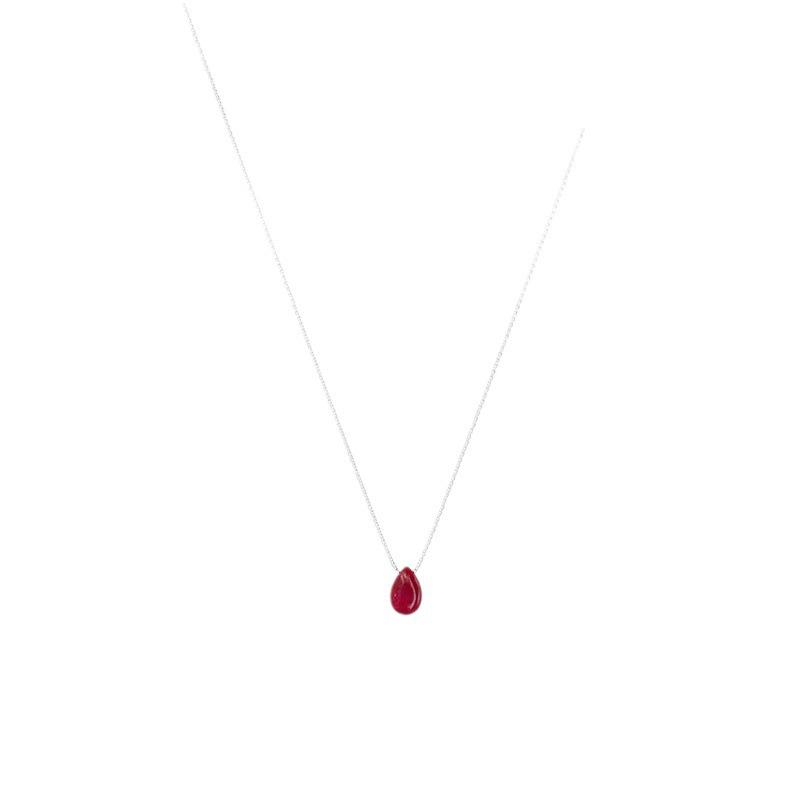 New Chinese Style Red Bean Teardrop Pendant Necklace, Women's Red Clavicle Choker 2025