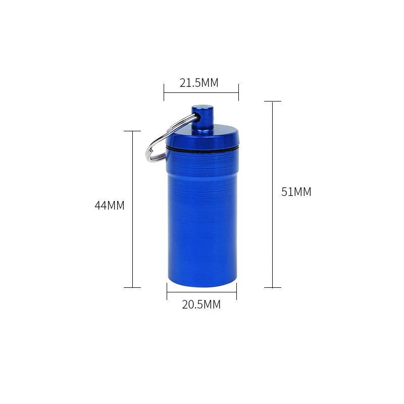

Colorful Portable Mini Pill Case Waterproof Medicine Storage Box Container Bottle Holder Keychain Outdoor Travel Survival Box синій