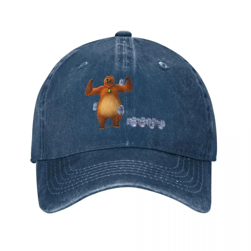 Vintage Happy Tabodi And Grizzy Baseball Caps Unisex Distressed Denim Headwear Cartoon Outdoor All Seasons Travel Hats Cap
