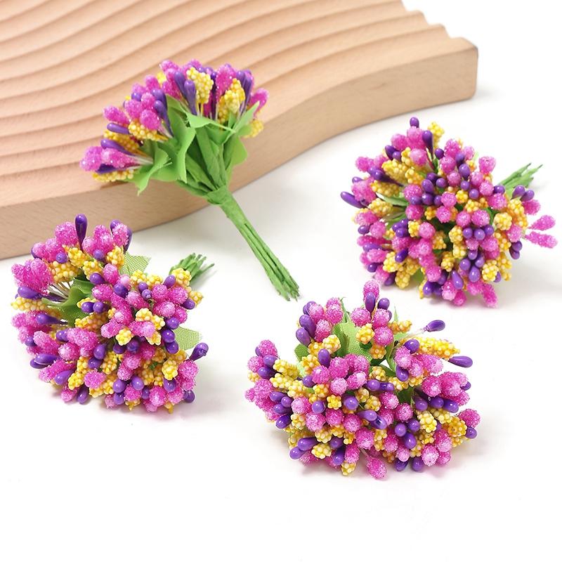 Artificial Flowers Stamen Bouquet for Home Room Decor Wedding Marriage Decoration Garland Mother's Day Gift Scrapbook Accessory KTY
