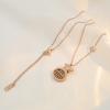 Fashion 18K Gold Toggle Abacus Collarbone Chain Transfer Money Bag Abacus Titanium Steel Jewelry Necklace Female Versatile