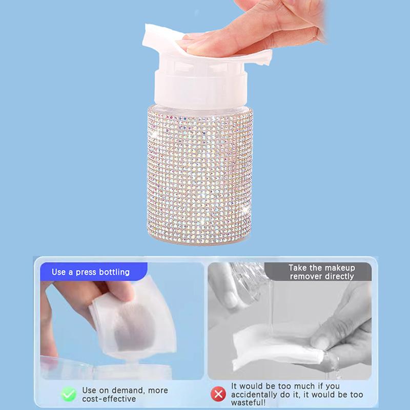 1 Stück Diamant Nagel Nachfüllbare Flaschen Leer Presspumpe Spender Nail Art Nagellackentferner Reiniger Make-up Flasche Maniküre Werkzeug