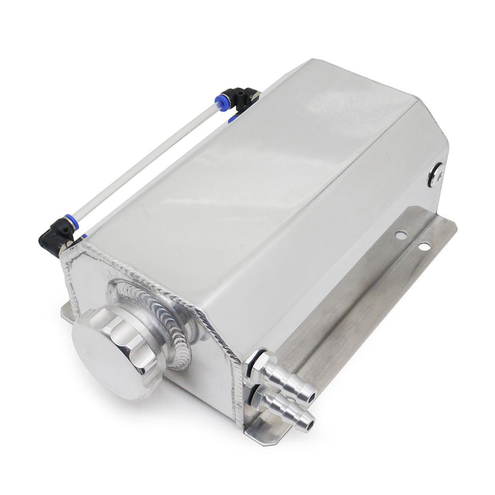 Universal Aluminum Alloy Engine Coolant Radiator Overflow Tank 1000ml/2000ml Square Overflow Tank 1L/2L With Drain Plug