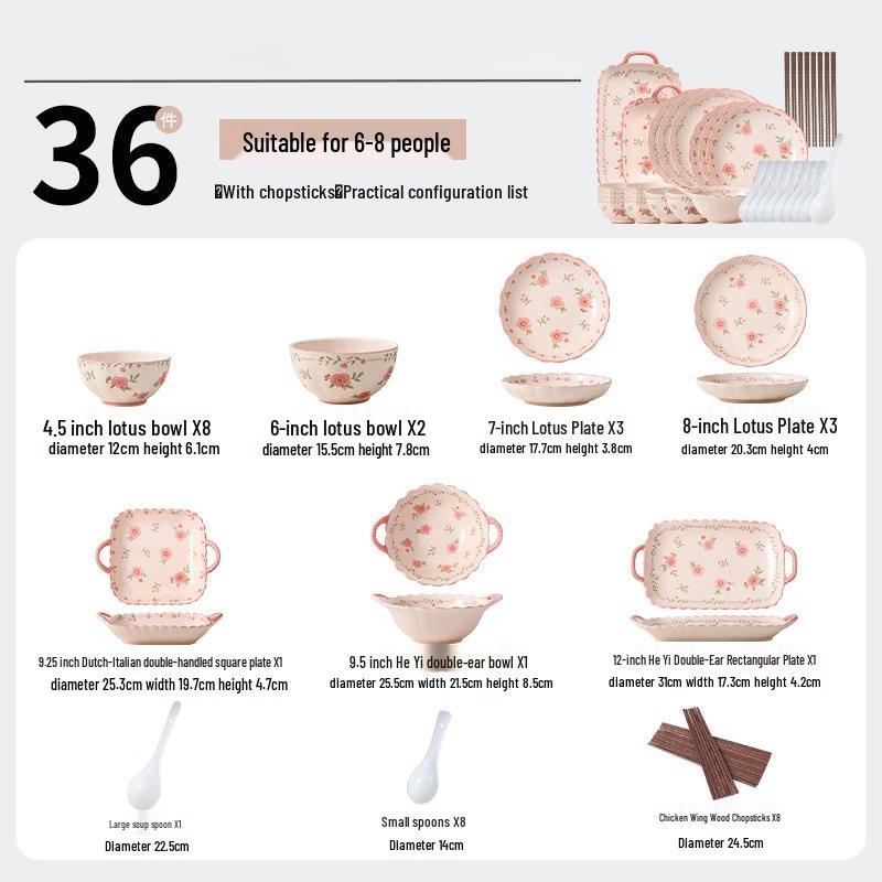 Lantuan European Style Bone China Dinnerware Set