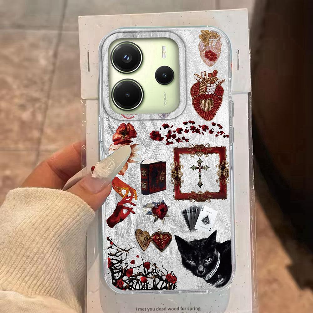 Pink Face Sun Stars Women Girls Phone Case for Xiaomi Redmi 13C 14C A5 A3 A4 A3X A1 Note 14 13 12 11 11S 10 9 8 Pro 9C Cover