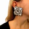 Boucles d'oreilles carrées en strass, Boucles d'oreilles exagérées personnalité haut de gamme Accessoires Boucles d'oreilles femmes