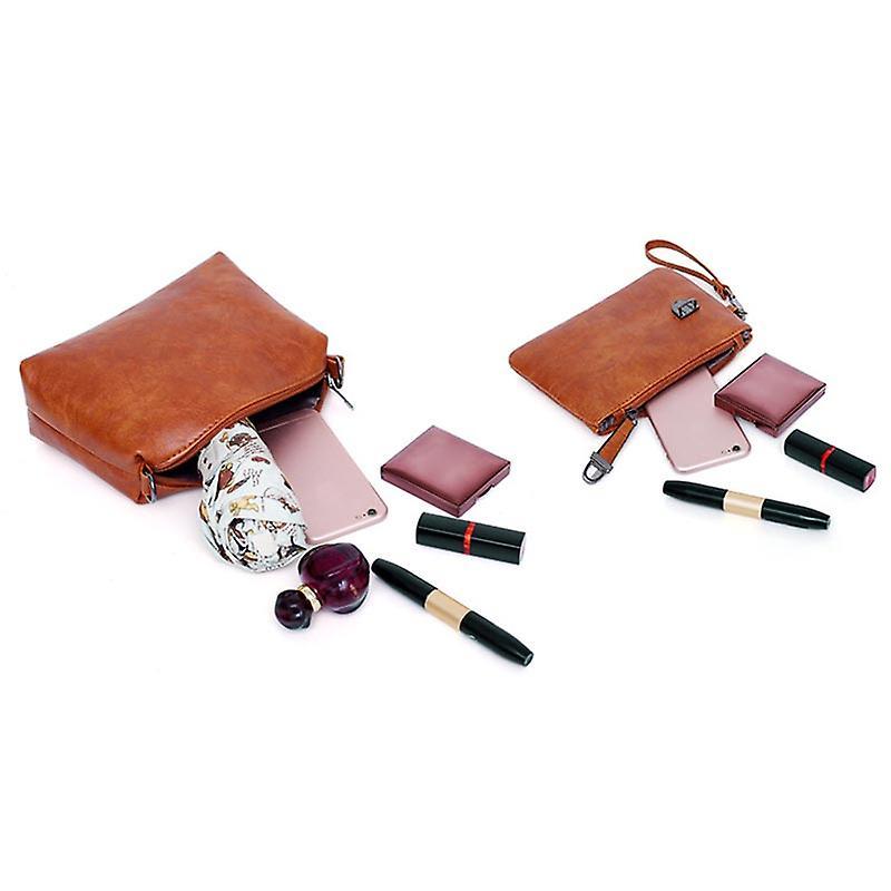 1 Set Women Lady Shoulder Crossbody Bag Handbag Wallet PU Leather Vintage for Travel