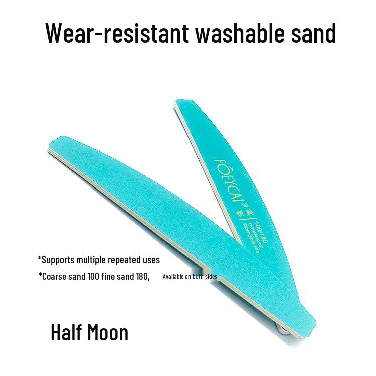 Dual-Sided Half-Moon Nail File 100/180 Grit for Shaping & Sanding