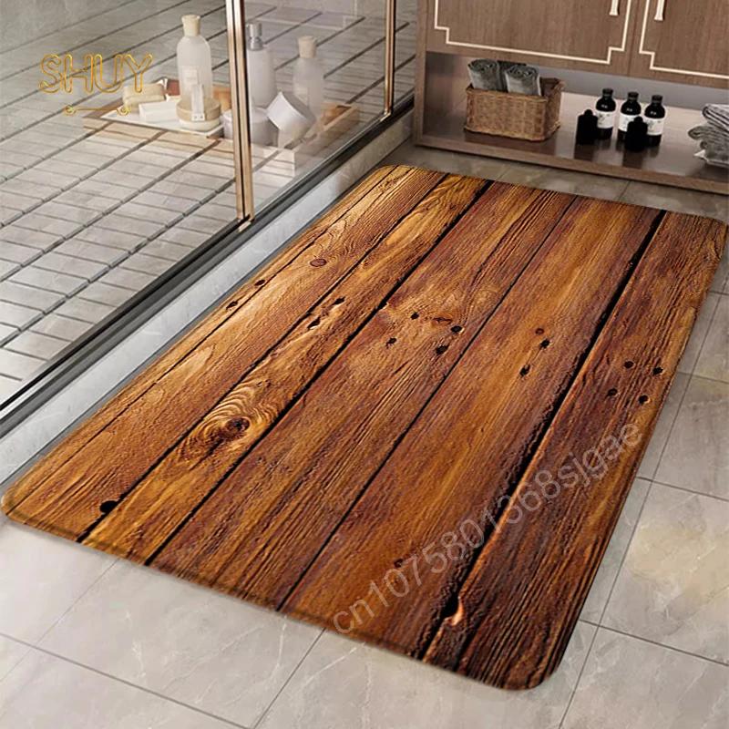 Covor de ușă cu model de granule de lemn Covor de baie intrare bucătărie canapea anti-alunecare Covorașe decorative pentru picioare Covor de târât pentru copii