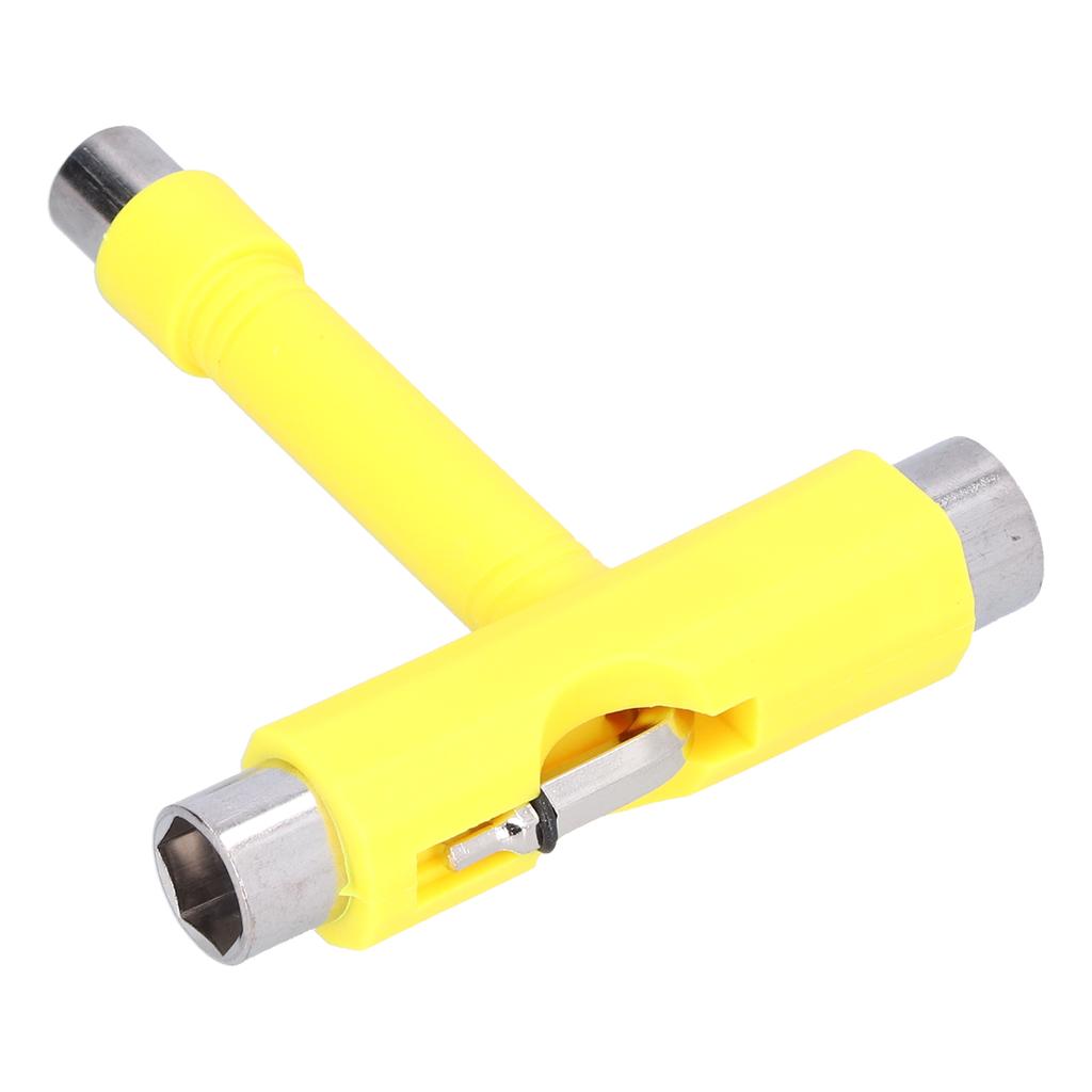 Skate Tool MultiFunction Portable Skateboard TType Hex Key Kit Fastener Hardware Yellow