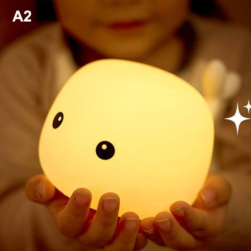 Cute Panda Sheep Rabbit Silicone Night Light USB Rechargeable Touch Dimmable Lamp for Kids Children Holiday Birthday Gift