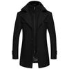 Autumn and Winter Woolen Coat Men's Slim Plus Size Thick Woolen Trench Jacket