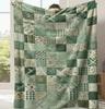 1 Colorful Floral Patchwork Flannel Quilt - Soft and Comfortable, All-season Sofa Blanket for Sofas, Offices, Camping and Travel