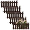 10x Plastic Garden Fence Brown Border Palisade Edging Lawn 2m