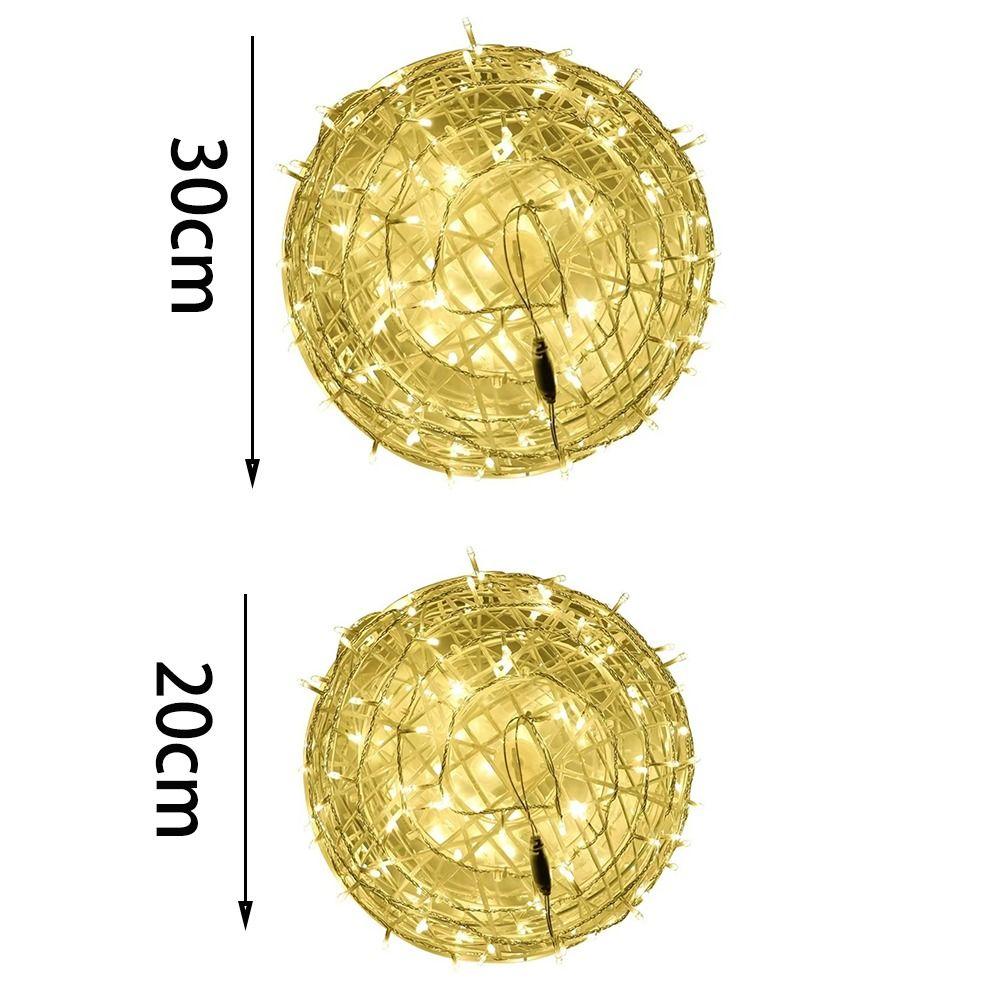 20/28CM Festoon Rattan Ball Light LED Rattan Ball Christmas Tree Light String 220V Ramadan Festoon Rattan Ball Lamp Garden