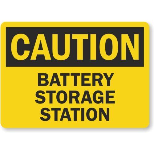 Battery Storage Station Osha Caution Aluminum Weatherproof Sign pAluminum 20x30cm(7.8x11.8inch)