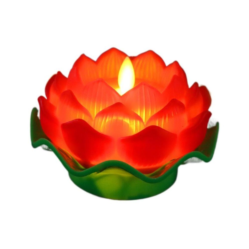 Flickering LED Lotus Candles Flameless Night Light Home Decor Lotus Flower Light  Xmas Birthday