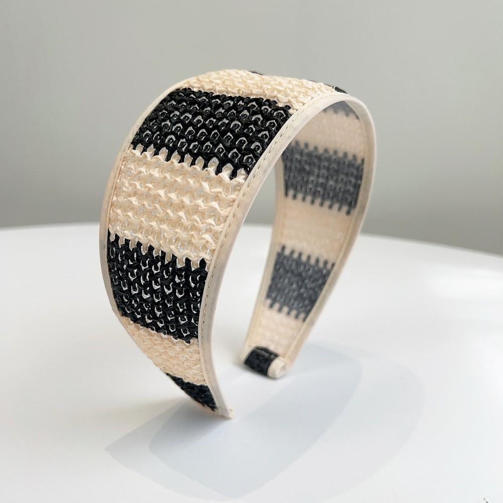 Bohemian Straw Woven Headband Wide-Brimmed Braided Hair Hoop New Rattan Weaving Hairband  Women