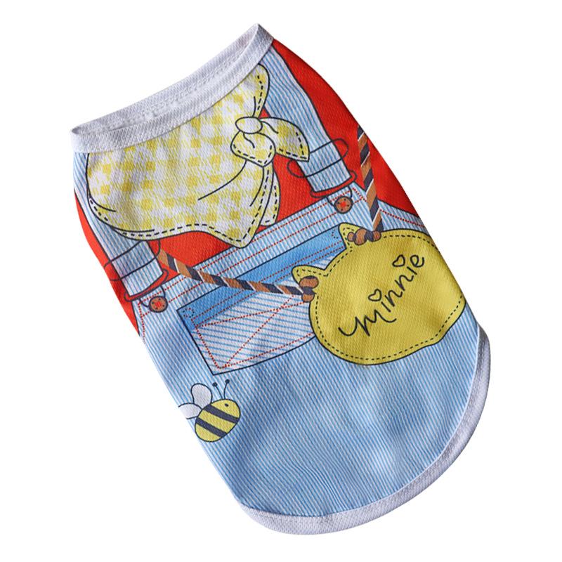 Cartoon Print Mesh Breathable Pet Vest for Dogs & Cats - Spring/Summer Collection