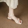 Pick Up Girl 8158-1 Summer Night Breeze Gentle Low Heel Sandals Summer 2025 New Fairy Style Women's Shoes