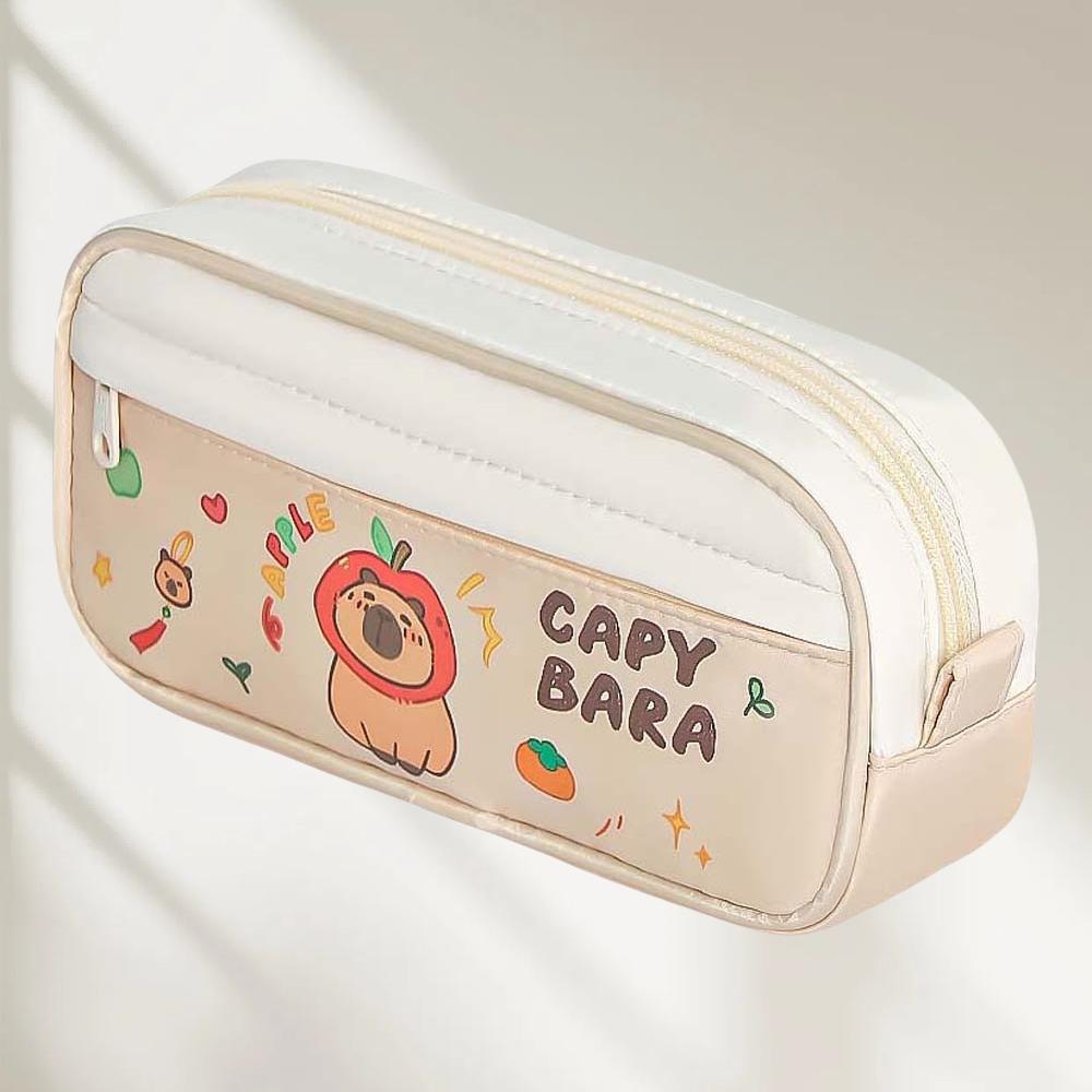Large Capacity Capybara Stationery Bag Pencil Case Cartoon Pencil Bag  School