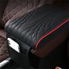 Universal Car Armrest Pad Stripe Center Console Cover Memory Foam + PU Leather