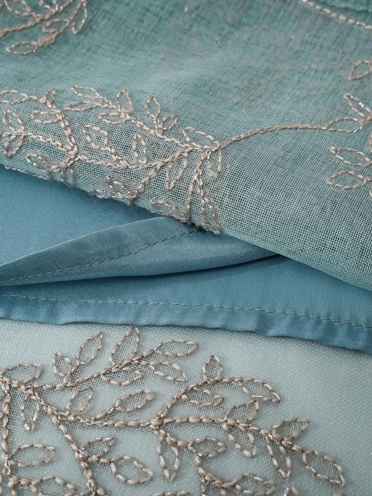 Spring/Summer Tassel Leaf Embroidered Muslim Long Dress - Elegant & Fashionable Cover-up Robe