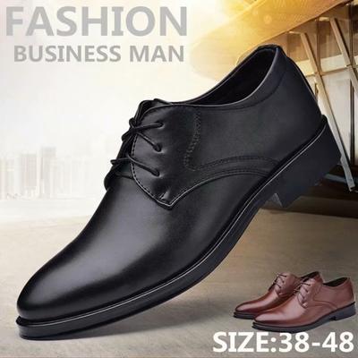 Men's Fashion Oxford Business Dress Shoes Men's Leather Shoes Lace-up Derby Shoes Office Shoes Large Size 38-48