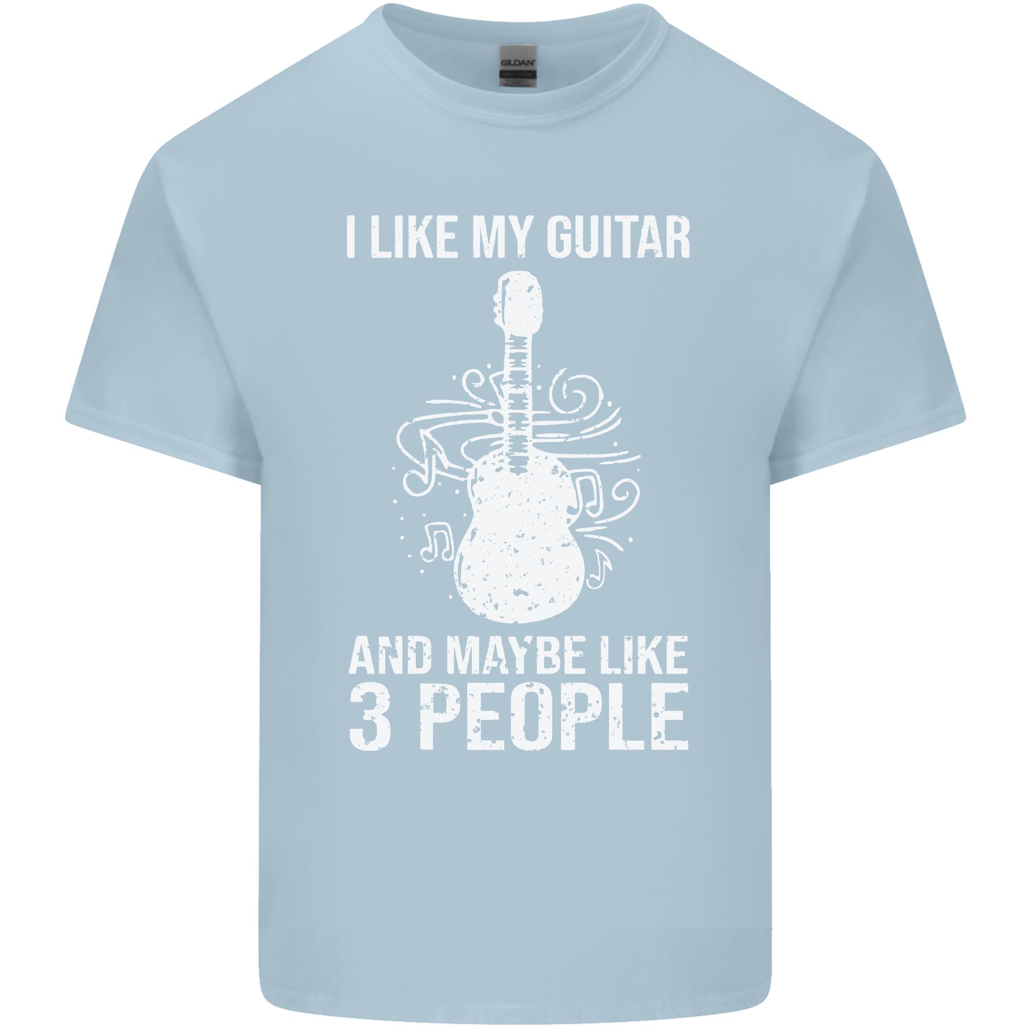 I Like My Guitar and 3 People Rock n Roll Unisexs Light Cotton TShirt S