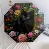 Flower Cats and Dogs  pattern, automatic folding umbrella, portable and foldable design, 8 ribs, a Christmas or birthday gift.