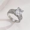 Super Shining Women  Ring Exquisite Silver Color Inlaid Zircon Stones Wedding for Women Engagement Jewelry