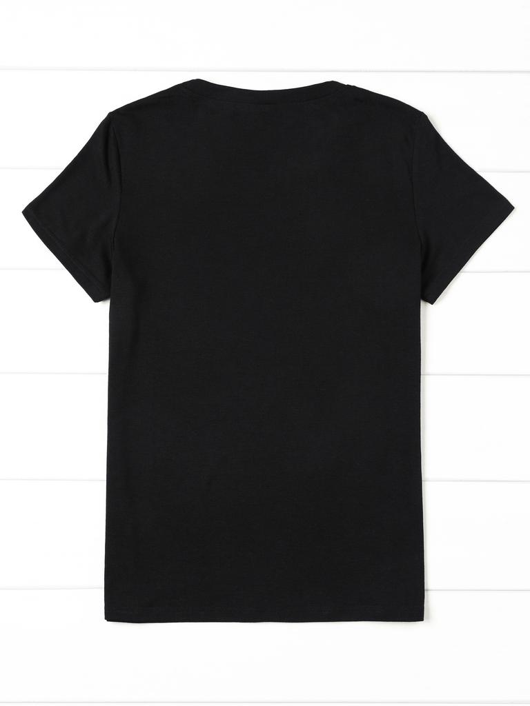 Camouflage Lips Women's Tee, Camo Print Black Casual Top